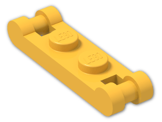 LEGO® Brick: Plate 1 x 2 with Handles on Opposite Ends 18649 | Color: Flame Yellowish Orange