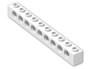 LEGO® Stein: Technic Brick 1 x 10 with Holes 2730 | Farbe: White