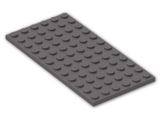 LEGO® Stein: Plate 6 x 12 3028 | Farbe: Dark Stone Grey