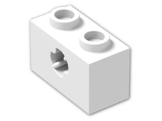 LEGO® Brick: Technic Brick 1 x 2 with Axlehole Type 2 32064b | Color: White