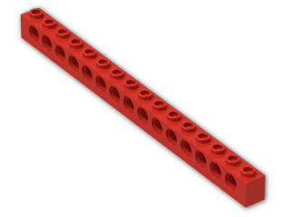 LEGO® Stein: Technic Brick 1 x 16 with Holes 3703 | Farbe: Bright Red