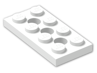 LEGO® Stein: Technic Plate 2 x 4 with Holes 3709b | Farbe: White