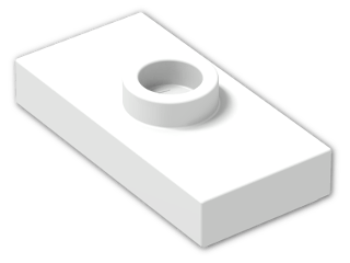 LEGO® Stein: Plate 1 x 2 with Groove with 1 Centre Stud 3794b | Farbe: White