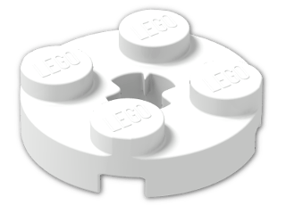 LEGO® Brick: Plate 2 x 2 Round with Axlehole Type 2 4032b | Color: White