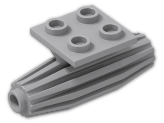 LEGO® Brick: Plate 2 x 2 with Jet Engine 4229 | Color: Medium Stone Grey