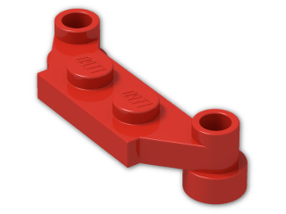 LEGO® Brick: Plate 1 x 4 Offset 4590 | Color: Bright Red