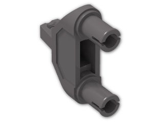 LEGO® Brick: Technic Connector 3 x 1 x 3 with Two Pins and Click Hinge 47973 | Color: Dark Stone Grey