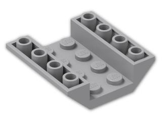 LEGO® Brick: Slope Brick 45 4 x 4 Double Inverted with Open Center 4854 | Color: Medium Stone Grey