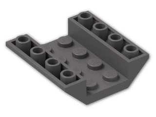 LEGO® Brick: Slope Brick 45 4 x 4 Double Inverted with Open Center 4854 | Color: Dark Stone Grey