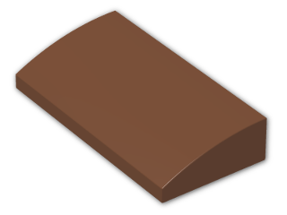 LEGO® Stein: Slope Brick Curved 2 x 4 without Underside Studs 61068 | Farbe: Reddish Brown