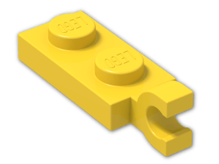 LEGO® Stein: Plate 1 x 2 with Clip Horizontal on End (Thick C-Clip) 63868 | Farbe: Bright Yellow