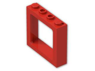 LEGO® Brick: Train Window 1 x 4 x 3 New 6556 | Color: Bright Red