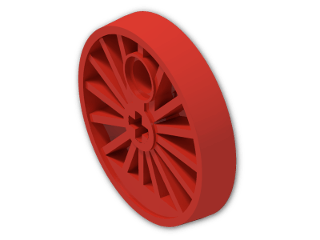 LEGO® Stein: Train Wheel Large with Axlehole and Pinhole without Flange 85489b | Farbe: Bright Red