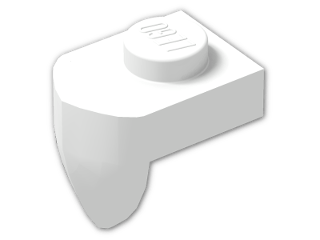 LEGO® Brick: Plate 1 x 1 with Tooth Perpendicular 15070 | Color: White