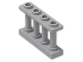 LEGO® Stein: Fence Spindled 1 x 4 x 2 with 4 Studs 15332 | Farbe: Medium Stone Grey