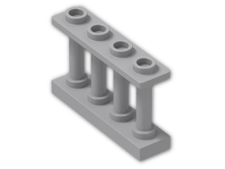 LEGO® Brick: Fence Spindled 1 x 4 x 2 with 4 Studs 15332 | Color: Medium Stone Grey