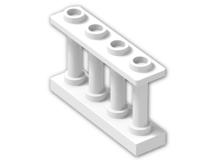 LEGO® Brick: Fence Spindled 1 x 4 x 2 with 4 Studs 15332 | Color: White