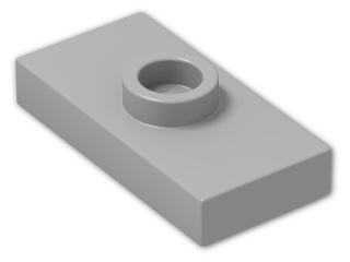 LEGO® Brick: Plate 1 x 2 with Groove with 1 Centre Stud, without Understud 15573 | Color: Medium Stone Grey