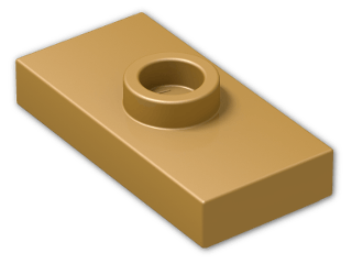 LEGO® Stein: Plate 1 x 2 with Groove with 1 Centre Stud, without Understud 15573 | Farbe: Warm Gold