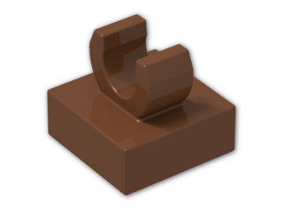 LEGO® Brick: Tile 1 x 1 with Clip (Thick C-Clip) 15712 | Color: Reddish Brown