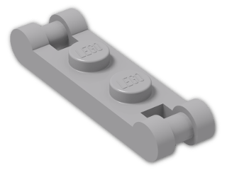 LEGO® Brick: Plate 1 x 2 with Handles on Opposite Ends 18649 | Color: Medium Stone Grey