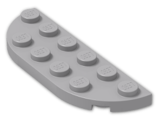 LEGO® Stein: Plate 2 x 6 with Two Rounded Corners 18980 | Farbe: Medium Stone Grey