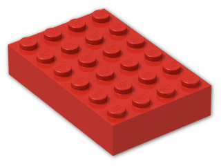 LEGO® Brick: Brick 4 x 6 2356 | Color: Bright Red