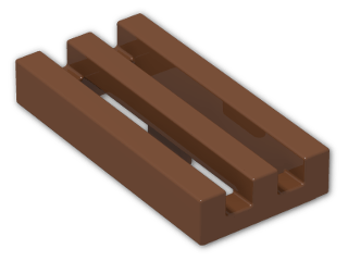 LEGO® Brick: Tile 1 x 2 Grille with Groove 2412b | Color: Reddish Brown