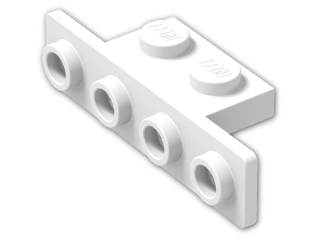 LEGO® Stein: Bracket 1 x 2 - 1 x 4 with Rounded Corners 2436b | Farbe: White