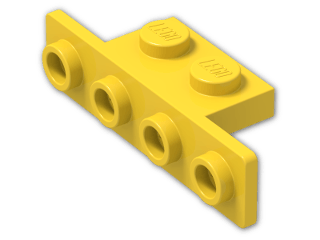 LEGO® Brick: Bracket 1 x 2 - 1 x 4 with Rounded Corners 2436b | Color: Bright Yellow