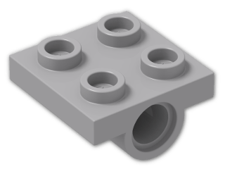 LEGO® Stein: Plate 2 x 2 with Hole and Split Underside Ribs 2444 | Farbe: Medium Stone Grey