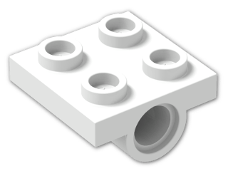LEGO® Brick: Plate 2 x 2 with Hole and Split Underside Ribs 2444 | Color: White