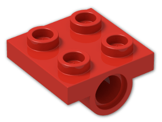 LEGO® Stein: Plate 2 x 2 with Hole and Split Underside Ribs 2444 | Farbe: Bright Red