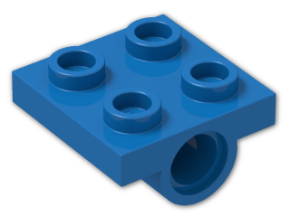 LEGO® Brick: Plate 2 x 2 with Hole and Split Underside Ribs 2444 | Color: Bright Blue