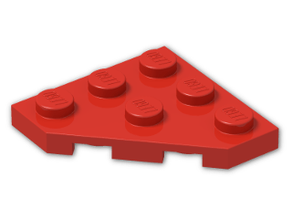 LEGO® Brick: Plate 3 x 3 without Corner 2450 | Color: Bright Red