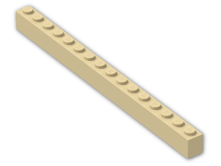 LEGO® Brick: Brick 1 x 16 2465 | Color: Brick Yellow