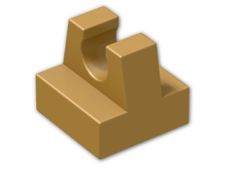 LEGO® Stein: Tile 1 x 1 with Clip 2555 | Farbe: Warm Gold