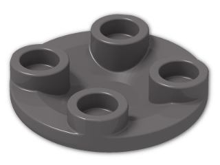 LEGO® Brick: Dish 2 x 2 2654 | Color: Dark Stone Grey