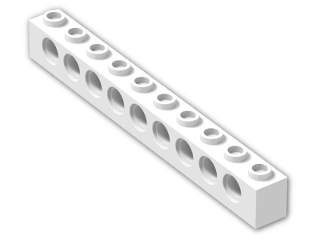 LEGO® Brick: Technic Brick 1 x 10 with Holes 2730 | Color: White