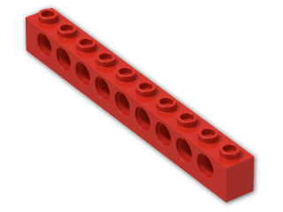 LEGO® Brick: Technic Brick 1 x 10 with Holes 2730 | Color: Bright Red