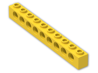 LEGO® Brick: Technic Brick 1 x 10 with Holes 2730 | Color: Bright Yellow