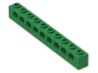 LEGO® Brick: Technic Brick 1 x 10 with Holes 2730 | Color: Dark Green