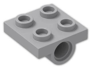 LEGO® Brick: Plate 2 x 2 with Holes 2817 | Color: Medium Stone Grey