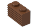 LEGO® Brick: Brick 1 x 2 with Grille 2877 | Color: Reddish Brown