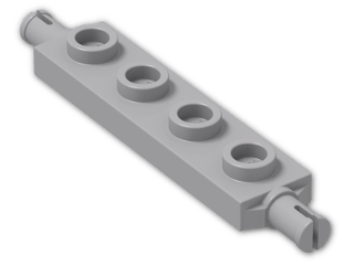 LEGO® Brick: Plate 1 x 4 with Wheels Holder 2926 | Color: Medium Stone Grey