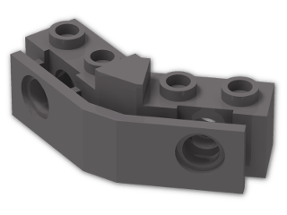 LEGO® Brick: Technic Brick 1 x 2 Double Angled with Bumper Holder 2991 | Color: Dark Stone Grey