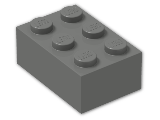 LEGO® Stein: Brick 2 x 3 3002 | Farbe: Dark Grey