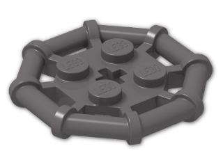 LEGO® Brick: Plate 2 x 2 with Rod Frame Octagonal 30033 | Color: Dark Stone Grey