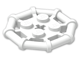 LEGO® Brick: Plate 2 x 2 with Rod Frame Octagonal 30033 | Color: White