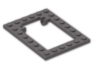 LEGO® Brick: Plate 6 x 8 Trap Door Frame 30041 | Color: Dark Stone Grey